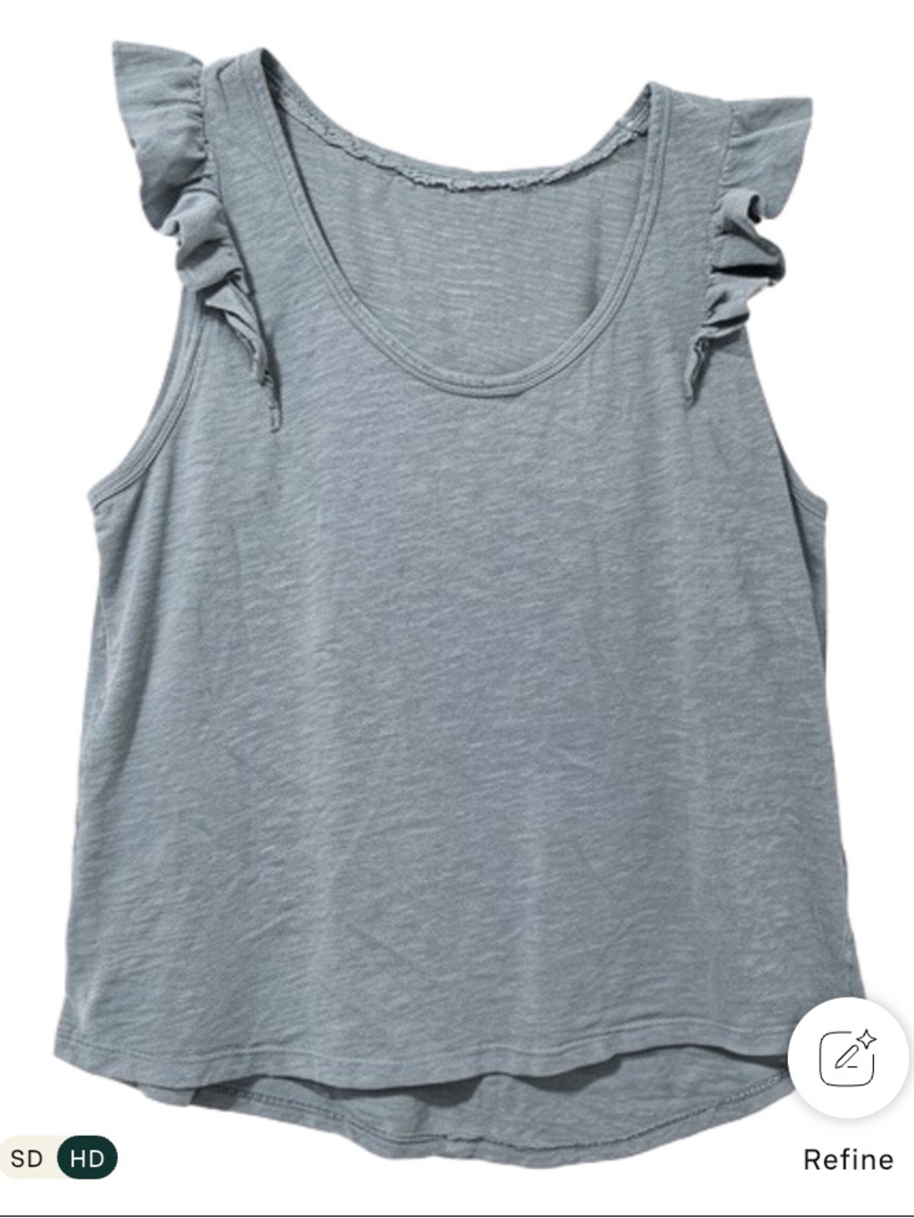 Pilcro Light Teal Ruffle Shoulder Tank Top